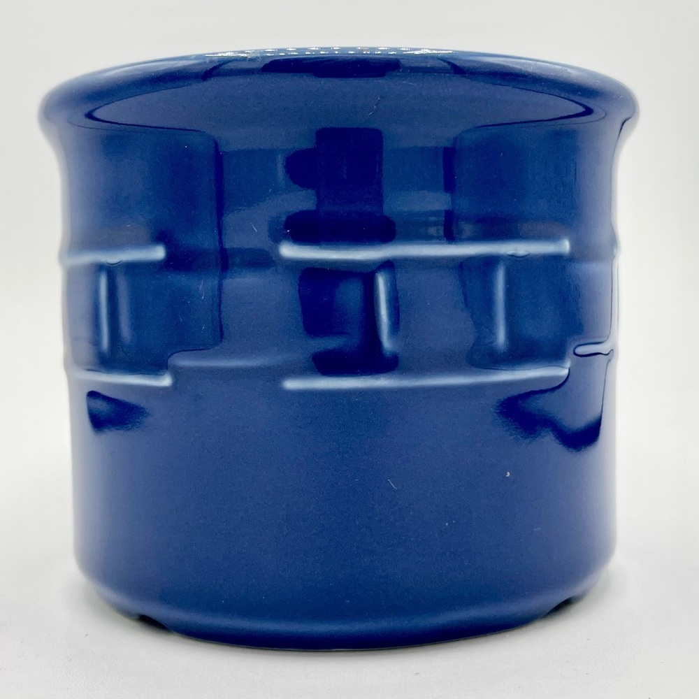 Longaberger One Pint Salt Crock Blue 3.5 x 4.5" EUC